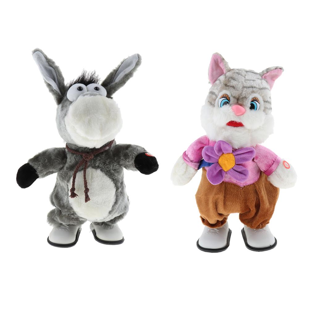 Toddler Child Electronic Plush Animal Walking With Music Early Learning Soft Doll Toy Gifs Play Activity -Rock Donkey