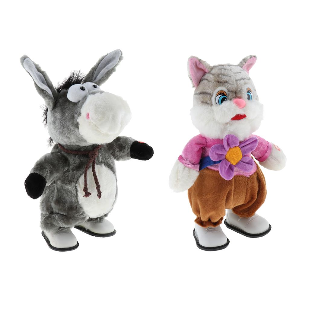 Toddler Child Electronic Plush Animal Walking With Music Early Learning Soft Doll Toy Gifs Play Activity -Rock Donkey