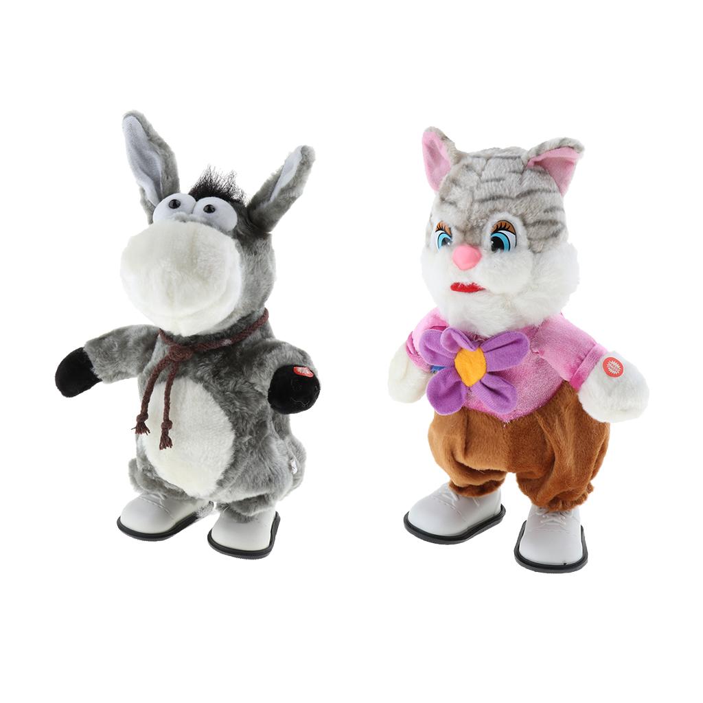 Toddler Child Electronic Plush Animal Walking With Music Early Learning Soft Doll Toy Gifs Play Activity -Rock Donkey