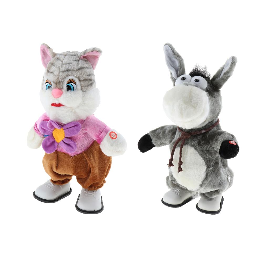 Toddler Child Electronic Plush Animal Walking With Music Early Learning Soft Doll Toy Gifs Play Activity -Rock Donkey