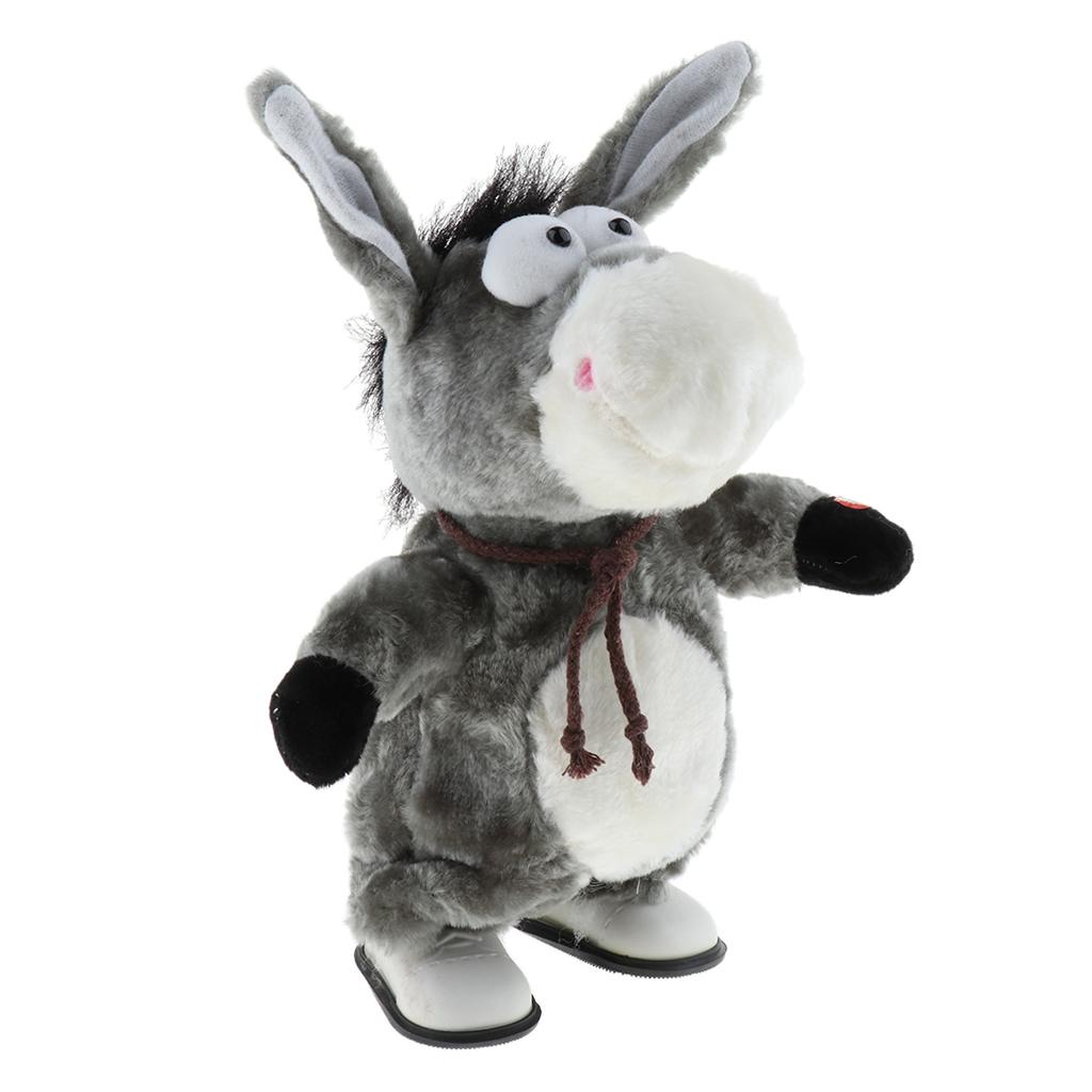 Toddler Child Electronic Plush Animal Walking With Music Early Learning Soft Doll Toy Gifs Play Activity -Rock Donkey