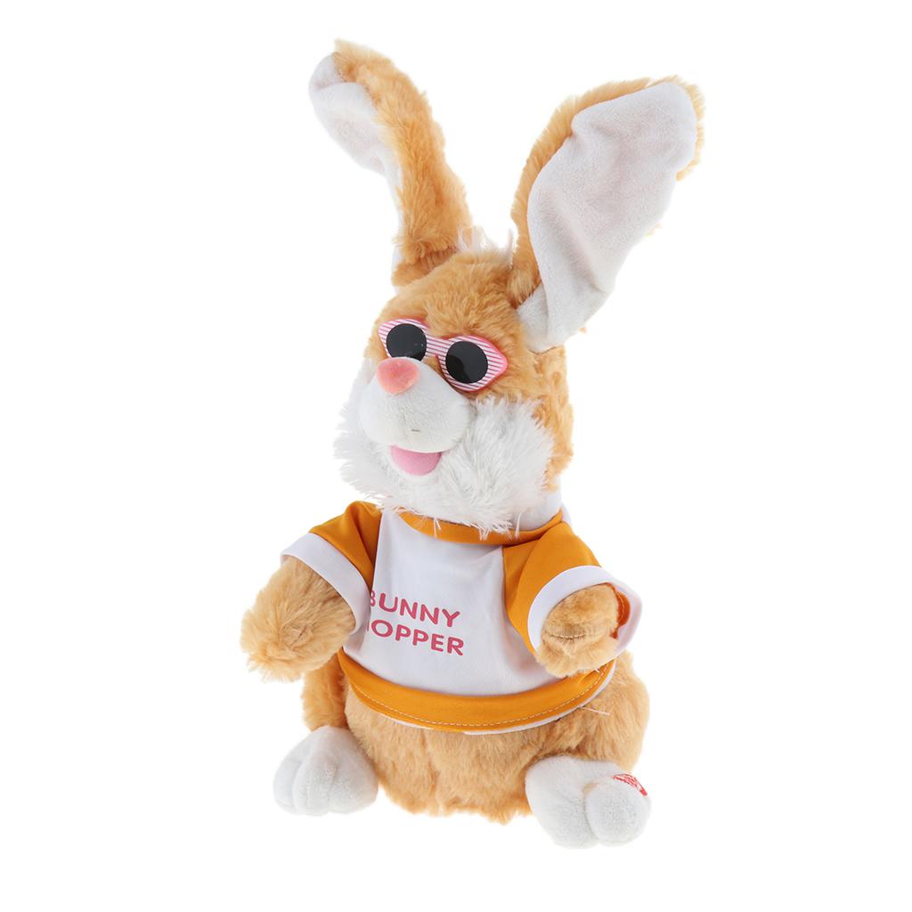 Kids Baby Developmental Electronic Moving Ear Shaking Hands Rabbit Plush Animal Doll Toy Play Activity Birthday Gift –Brown
