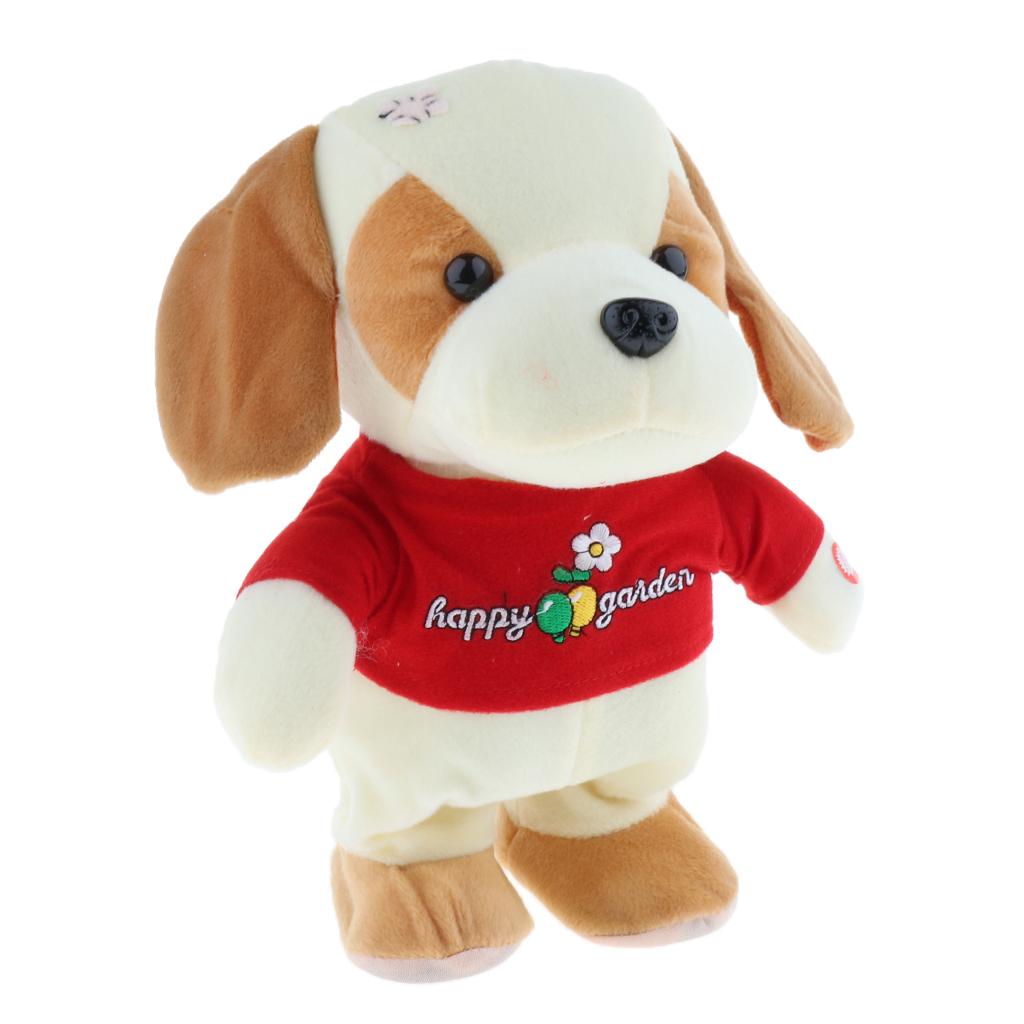 Electronic Animal Musical Toy Singing Walking Doll Plush Kids Dog