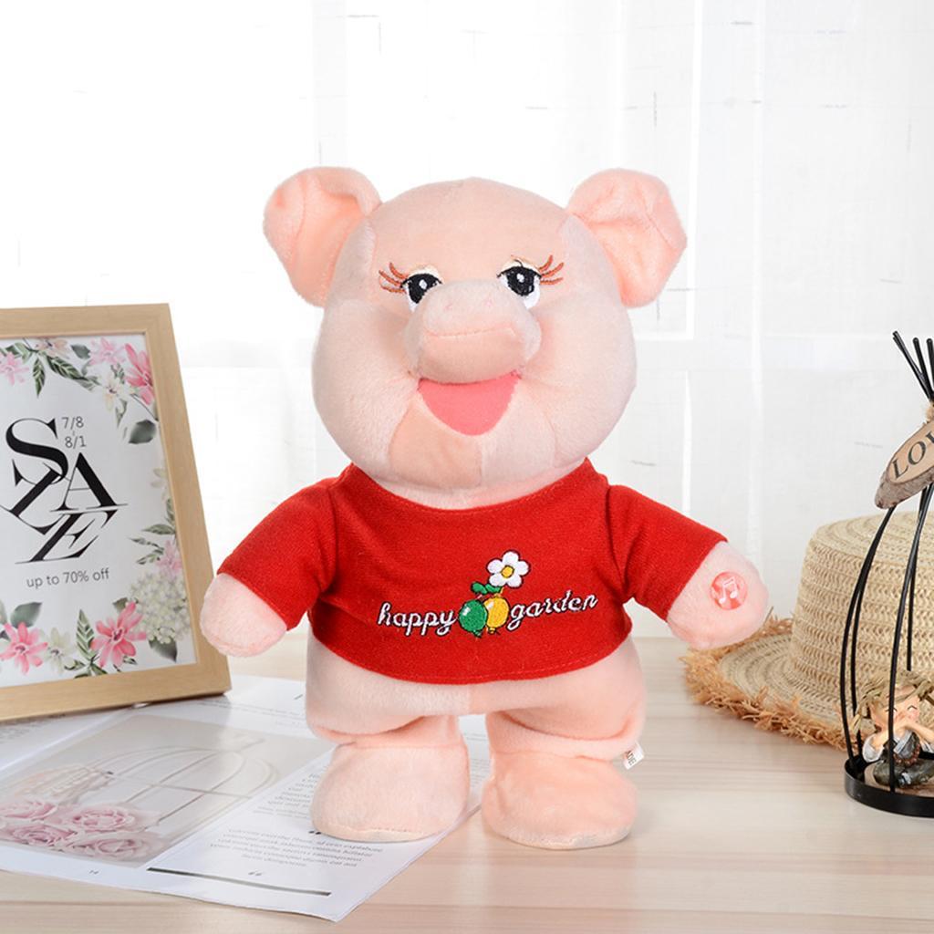 Electronic Animal Musical Toy Singing Walking Doll Plush Kids Pig