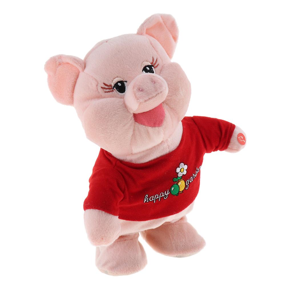 Electronic Animal Musical Toy Singing Walking Doll Plush Kids Pig