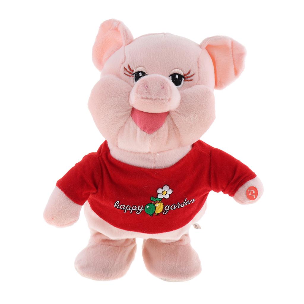 Electronic Animal Musical Toy Singing Walking Doll Plush Kids Pig