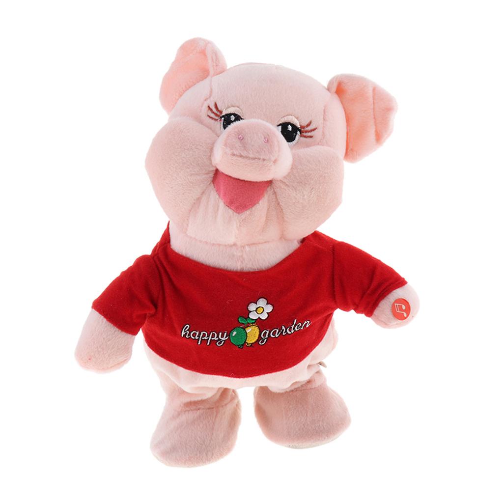 Electronic Animal Musical Toy Singing Walking Doll Plush Kids Pig