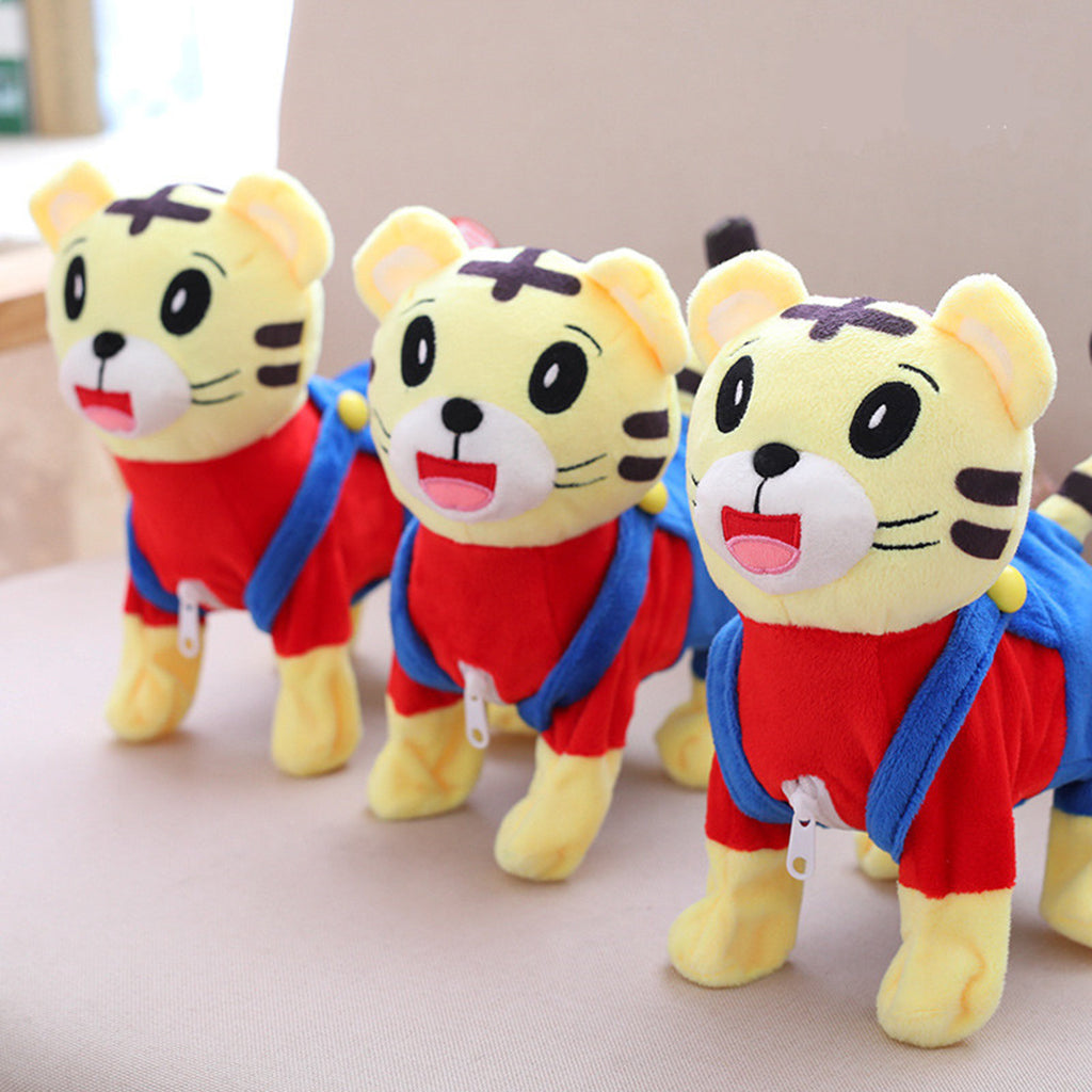 Singing and Walking Tiger Soft Toy Electric Plush Toy Music Toys for Baby Children Gifts