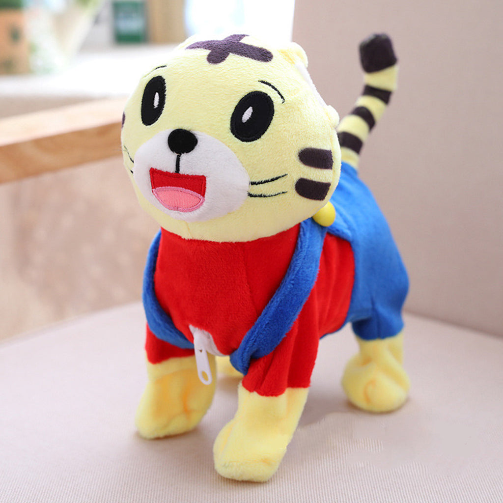 Singing and Walking Tiger Soft Toy Electric Plush Toy Music Toys for Baby Children Gifts