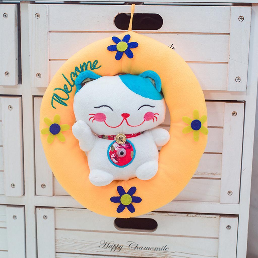 Adorable Plush Stuffed Fortune Cat Electric Animal Toy - Motion Sensor Door Bell Shop Store Visitor Welcome Doll