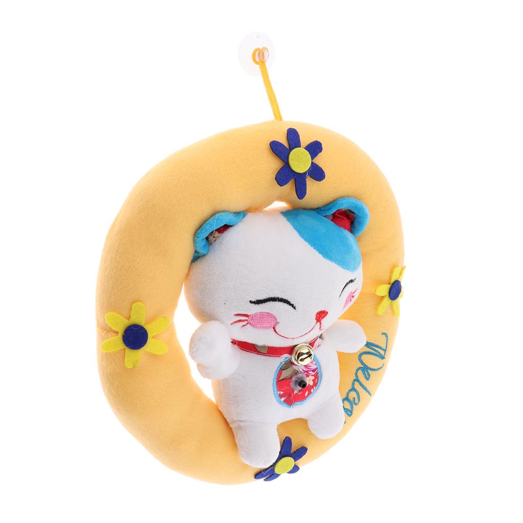 Adorable Plush Stuffed Fortune Cat Electric Animal Toy - Motion Sensor Door Bell Shop Store Visitor Welcome Doll