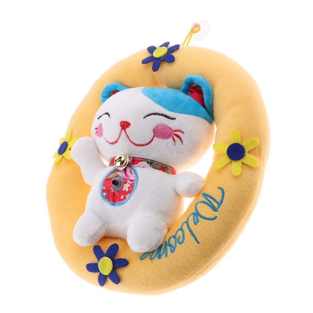 Adorable Plush Stuffed Fortune Cat Electric Animal Toy - Motion Sensor Door Bell Shop Store Visitor Welcome Doll