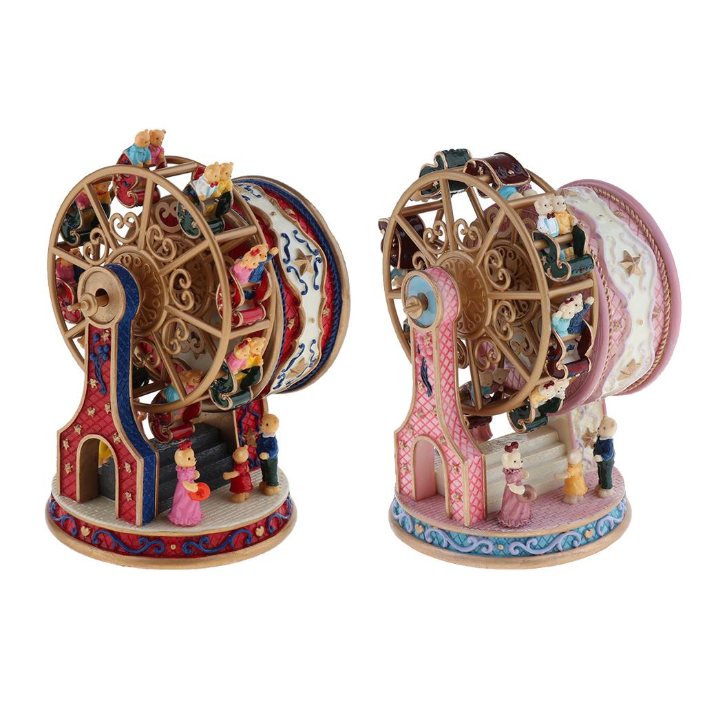 Rotating Ferris Wheel Music Box Mechanical Musical Box Collectibles Red