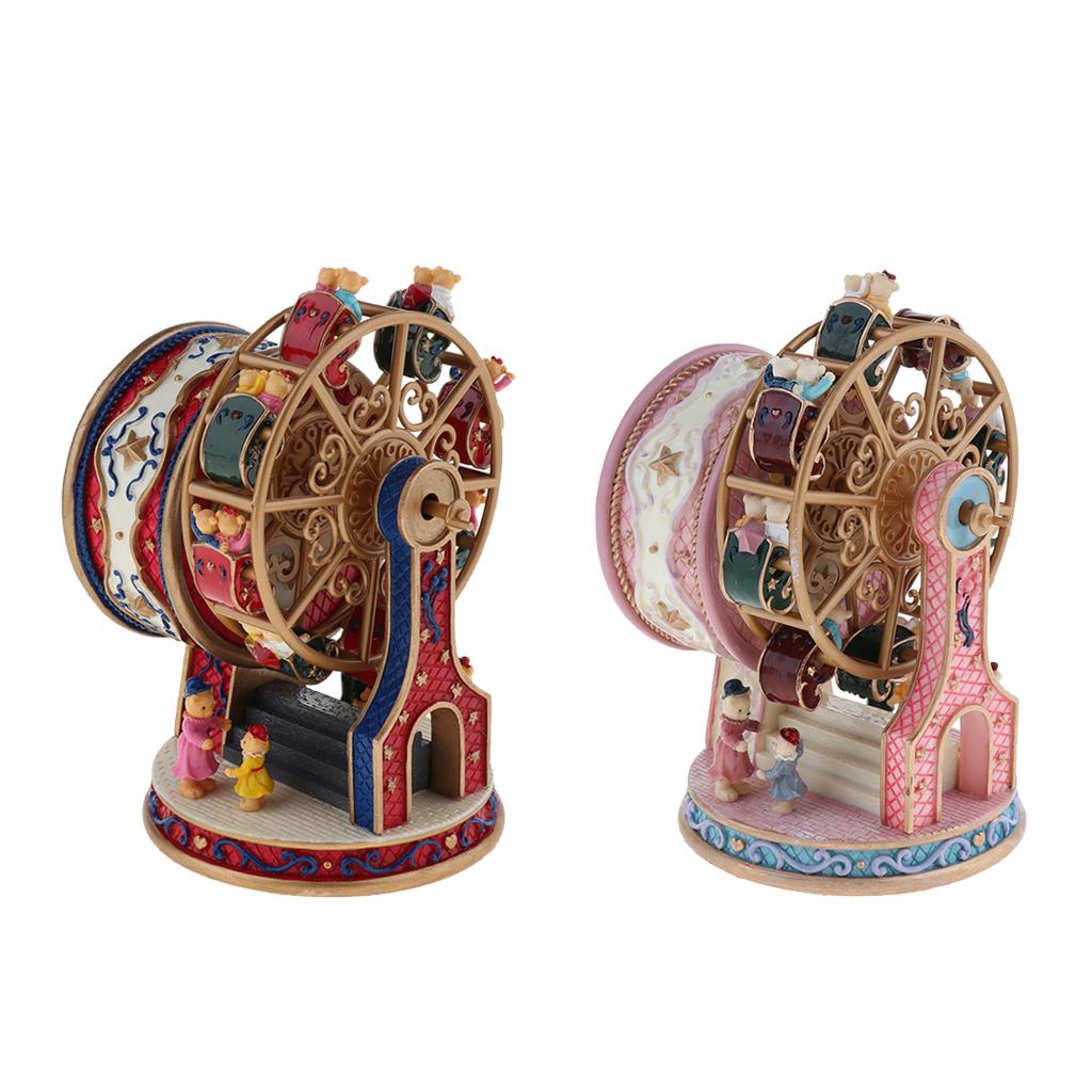 Rotating Ferris Wheel Music Box Mechanical Musical Box Collectibles Red