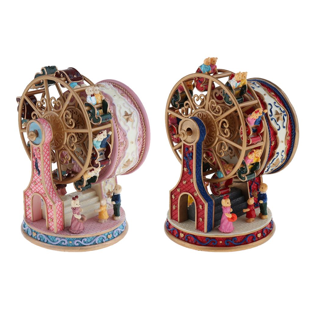 Rotating Ferris Wheel Music Box Mechanical Musical Box Collectibles Red