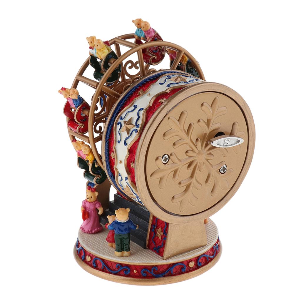 Rotating Ferris Wheel Music Box Mechanical Musical Box Collectibles Red