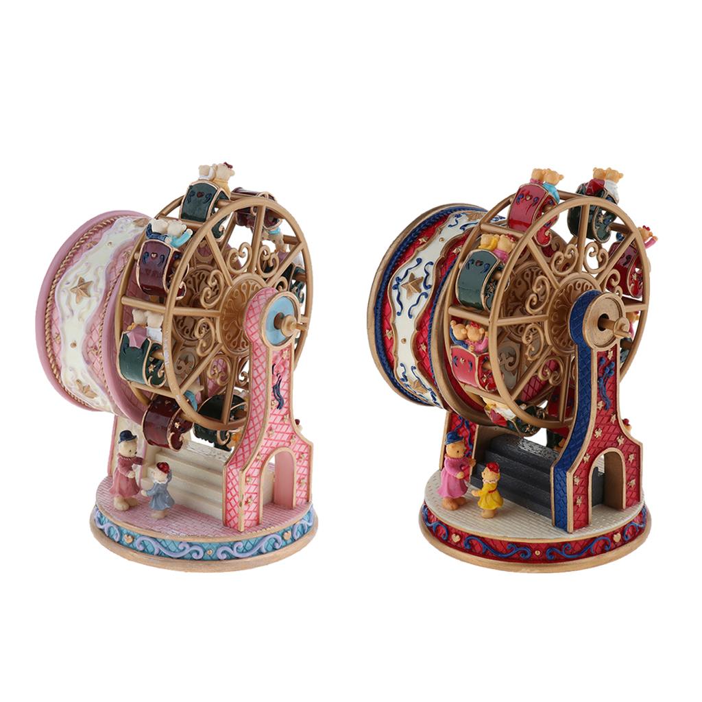 Rotating Ferris Wheel Music Box Mechanical Musical Box Collectibles Red