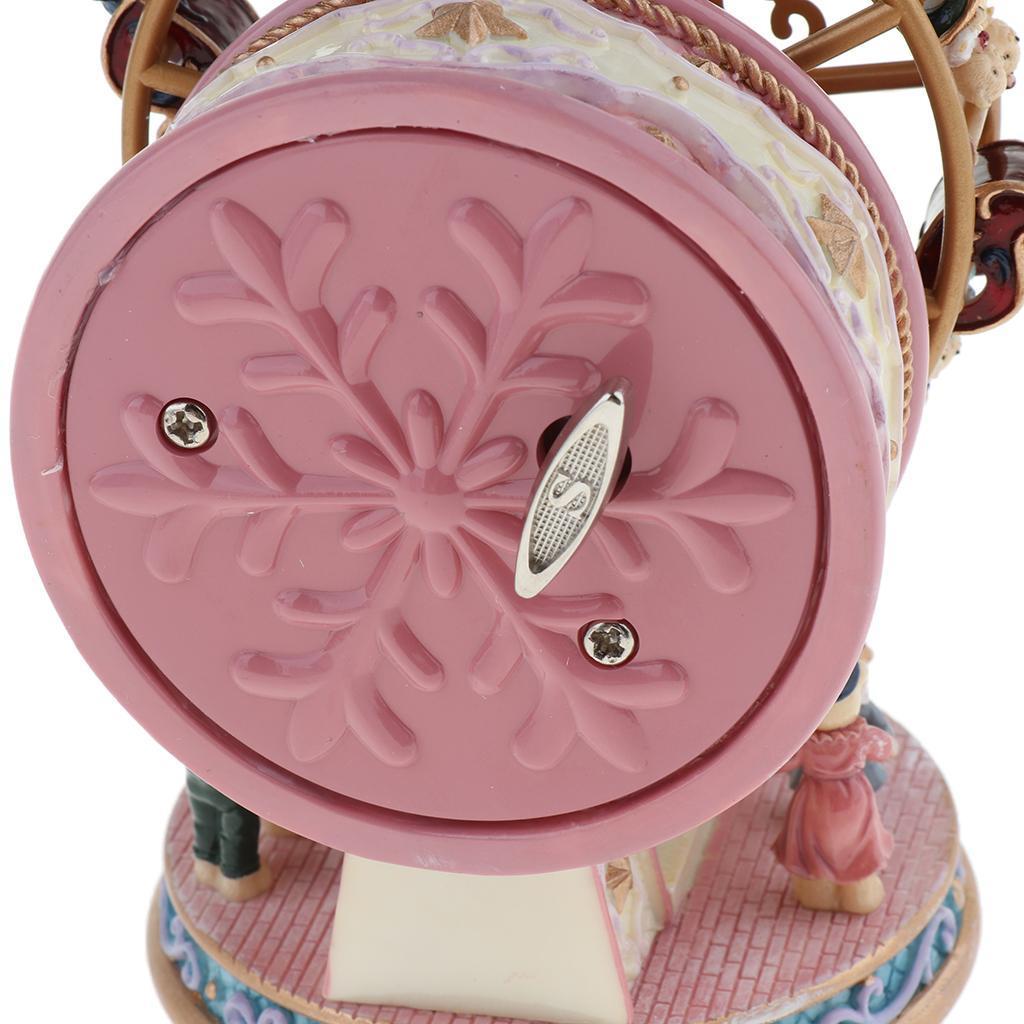 Rotating Ferris Wheel Music Box Mechanical Musical Box Collectibles Pink