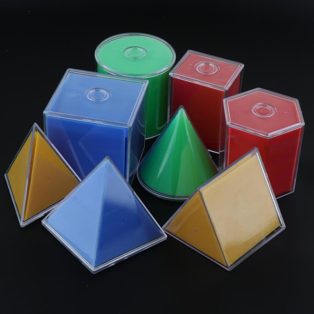 8Pcs Multi-Color Detachable Geometric Solids Kids Early Math Educational Toy