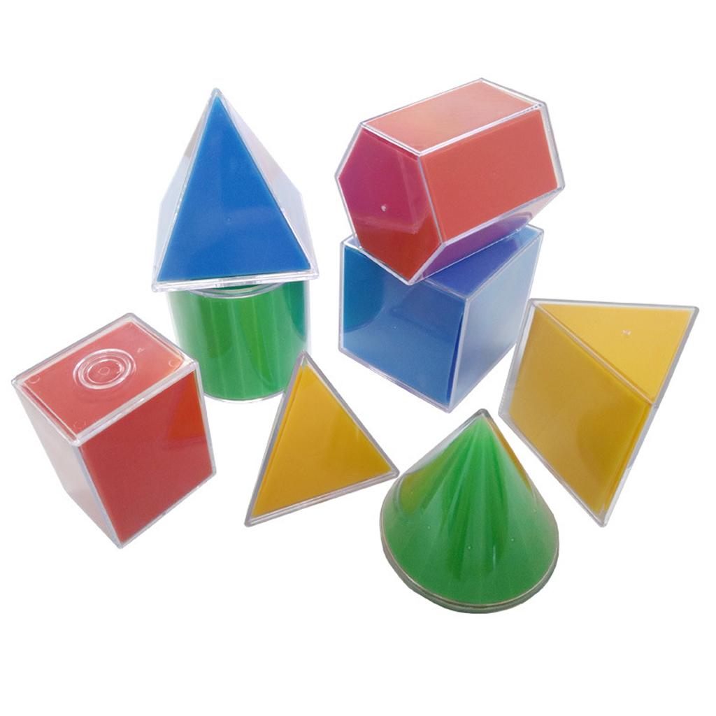 8Pcs Multi-Color Detachable Geometric Solids Kids Early Math Educational Toy