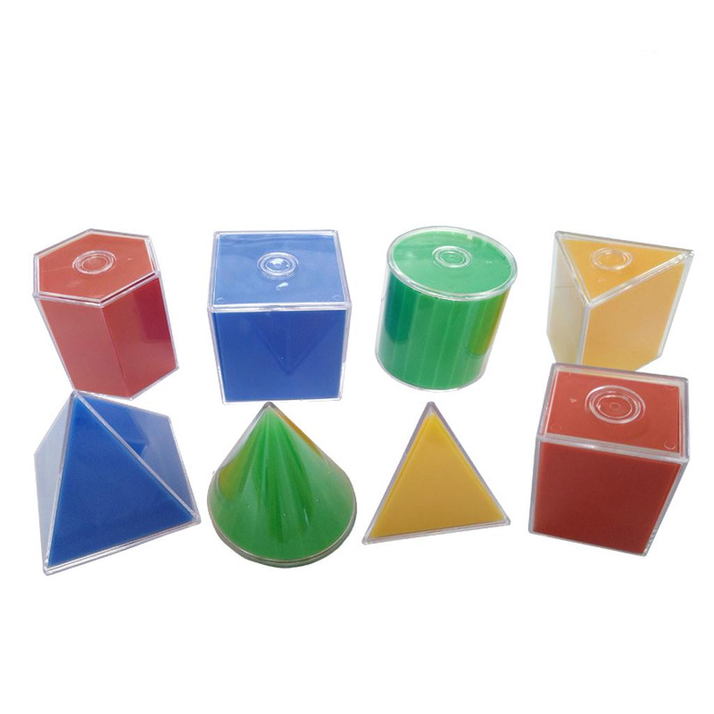 8Pcs Multi-Color Detachable Geometric Solids Kids Early Math Educational Toy