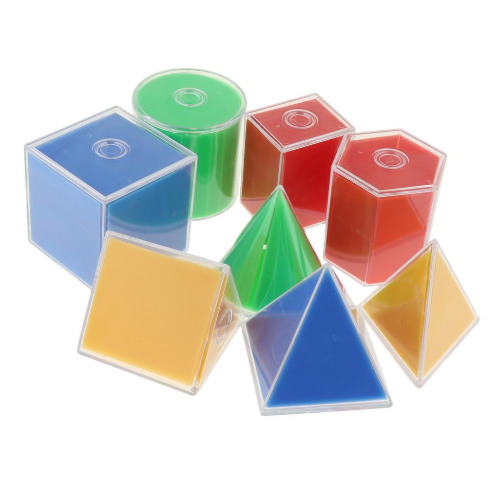 8Pcs Multi-Color Detachable Geometric Solids Kids Early Math Educational Toy