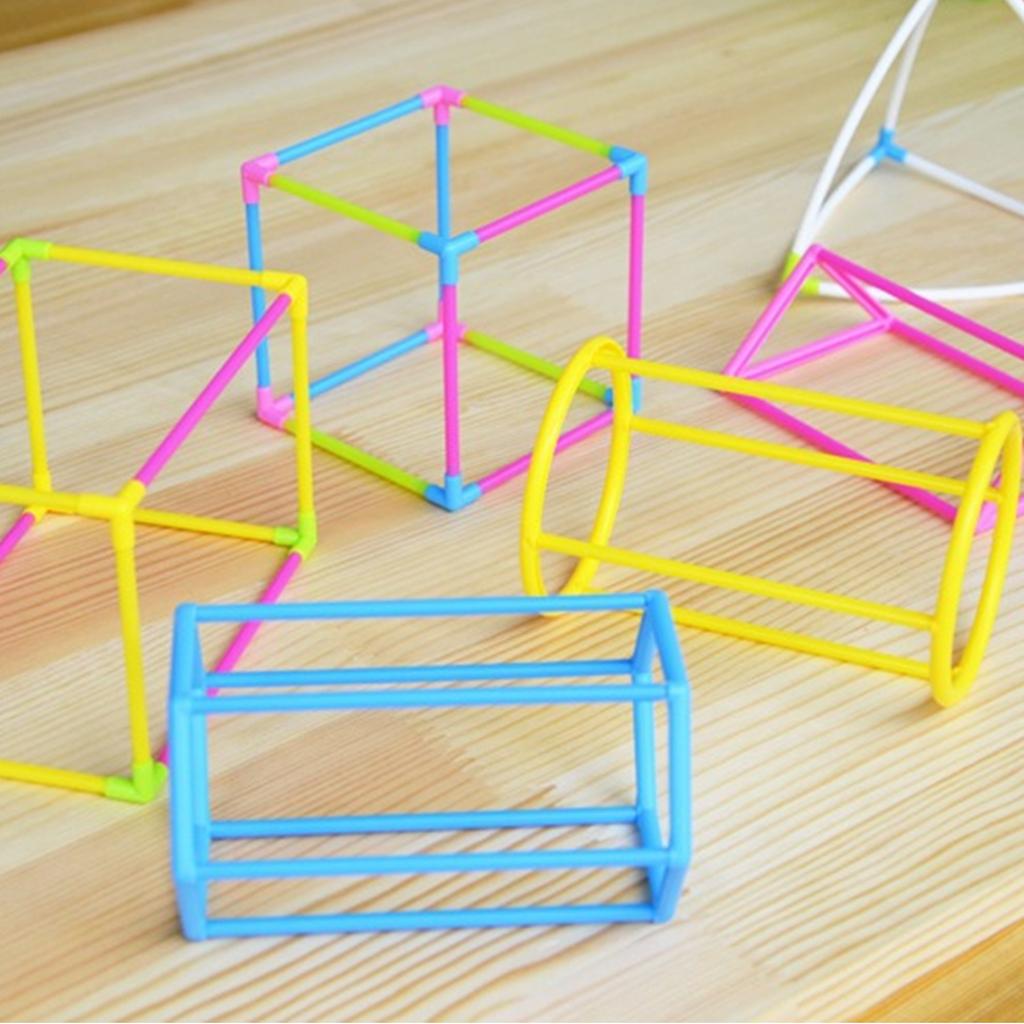 Math Box Shape 3D Geometric Shape Building Set w/ Box for Kids Mathematics Teaching A ...