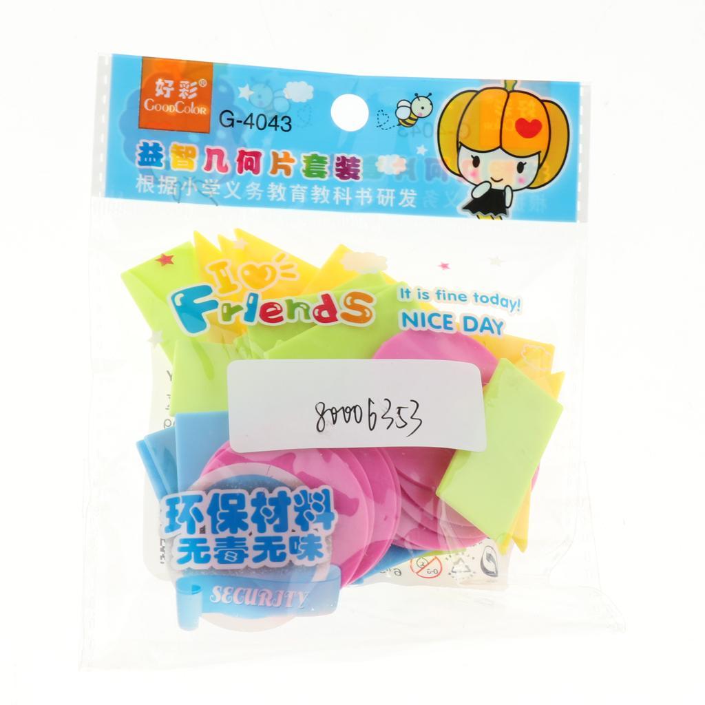 Geometric Shape Cards Blocks Plastic Mathematics Teaching Aid Color Random