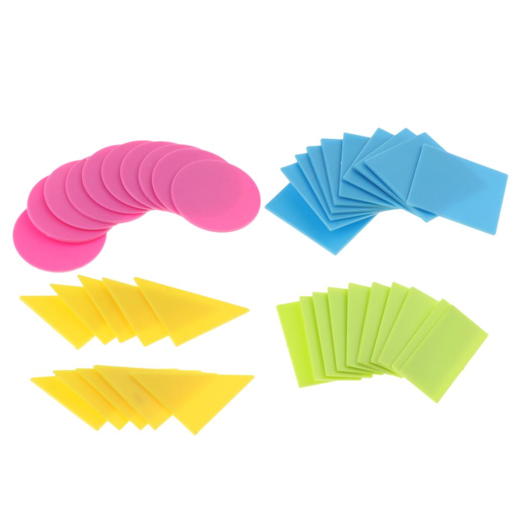 Geometric Shape Cards Blocks Plastic Mathematics Teaching Aid Color Random