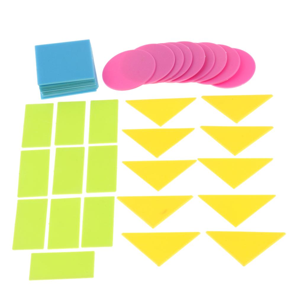 Geometric Shape Cards Blocks Plastic Mathematics Teaching Aid Color Random