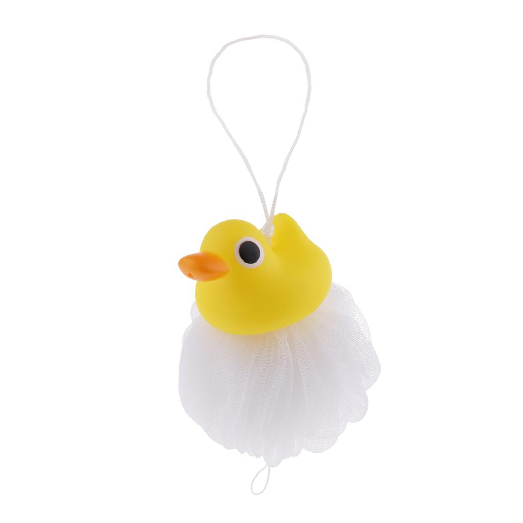 Children Bath Shower Sponge Puff Pouf Cartoon Design Scrubber Balls Duck