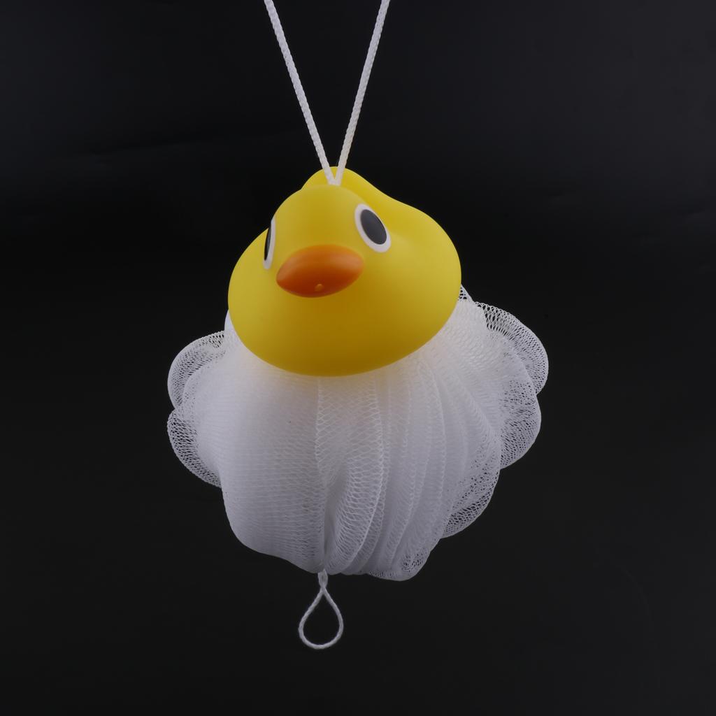 Children Bath Shower Sponge Puff Pouf Cartoon Design Scrubber Balls Duck