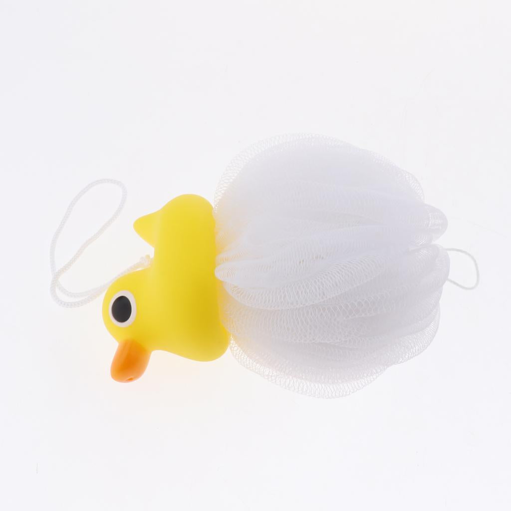 Children Bath Shower Sponge Puff Pouf Cartoon Design Scrubber Balls Duck