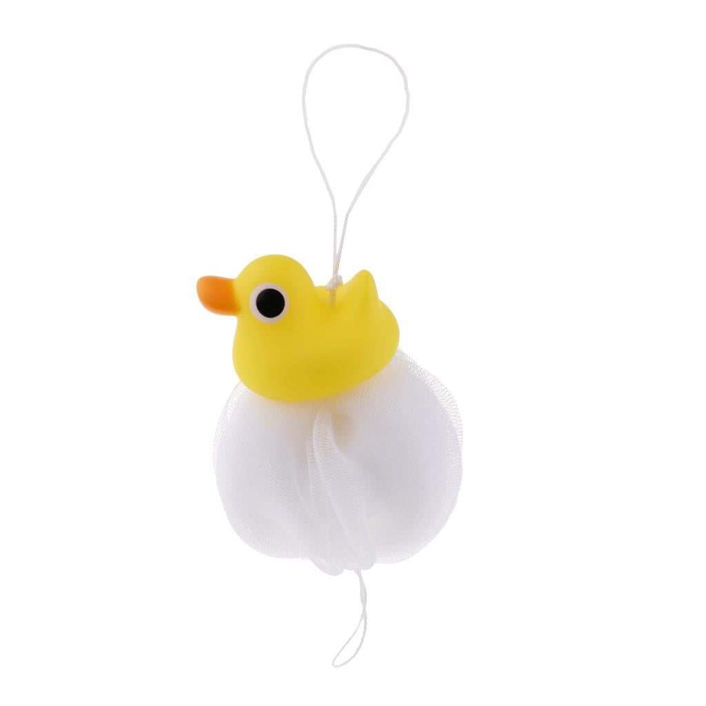 Children Bath Shower Sponge Puff Pouf Cartoon Design Scrubber Balls Duck