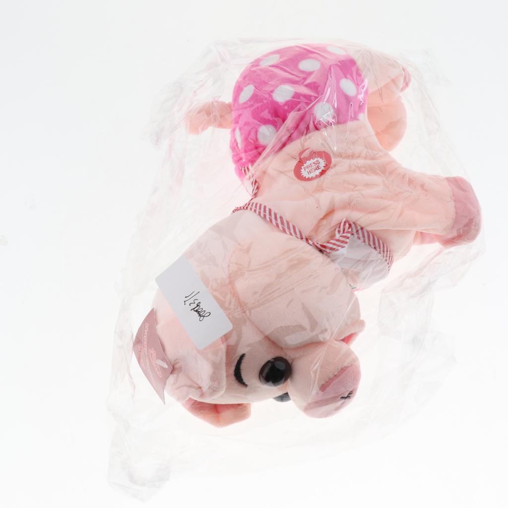 Electric Plush Toy Baby Electronic Bib Singing Crawling Pig For Kids Pink