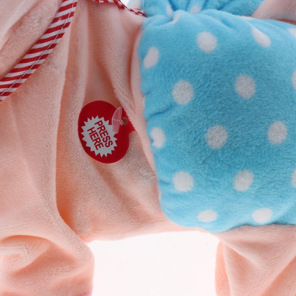 Electric Plush Toy Baby Electronic Bib Singing Crawling Pig For Kids Blue