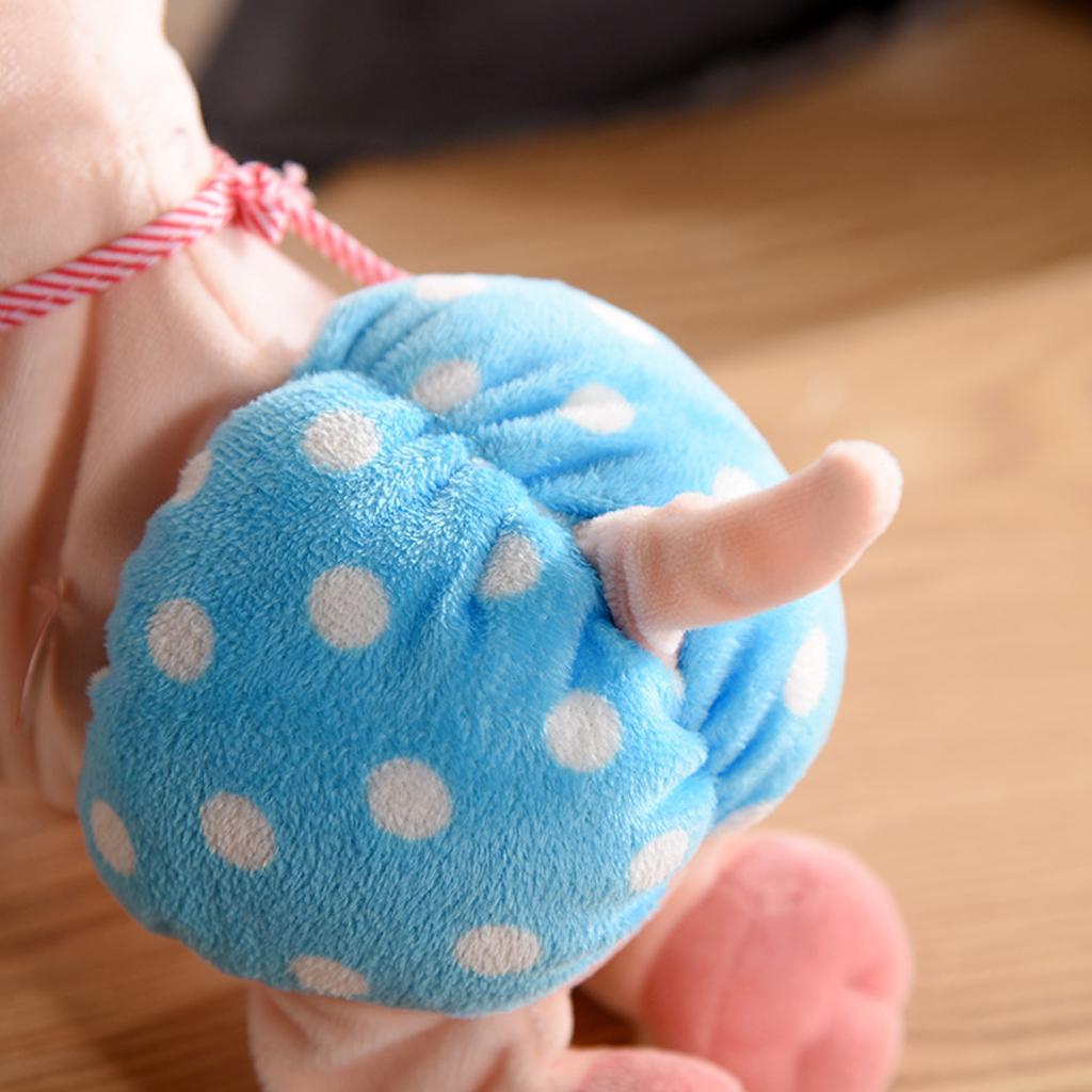 Electric Plush Toy Baby Electronic Bib Singing Crawling Pig For Kids Blue