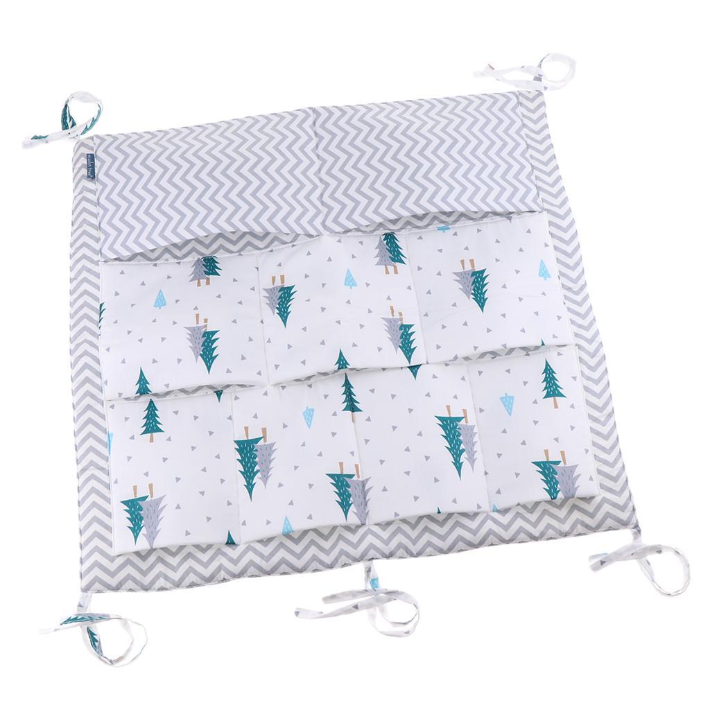 Baby Cot Bed Crib Nursery Hanging Storage Organizer Bag Green Trees