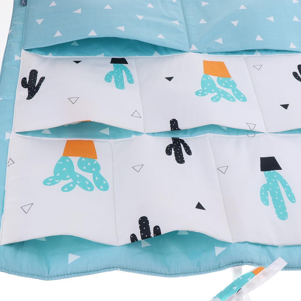Baby Cot Bed Crib Nursery Hanging Storage Organizer Bag Cactus