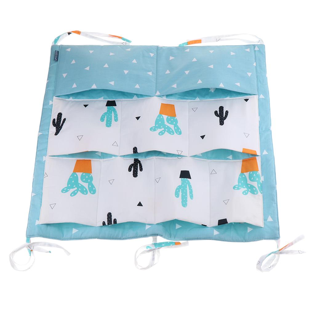 Baby Cot Bed Crib Nursery Hanging Storage Organizer Bag Cactus