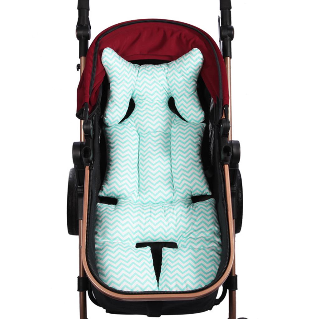 Baby Stroller Cushion Seat Cover Nappy Pad Cotton Mat Mattress Blue