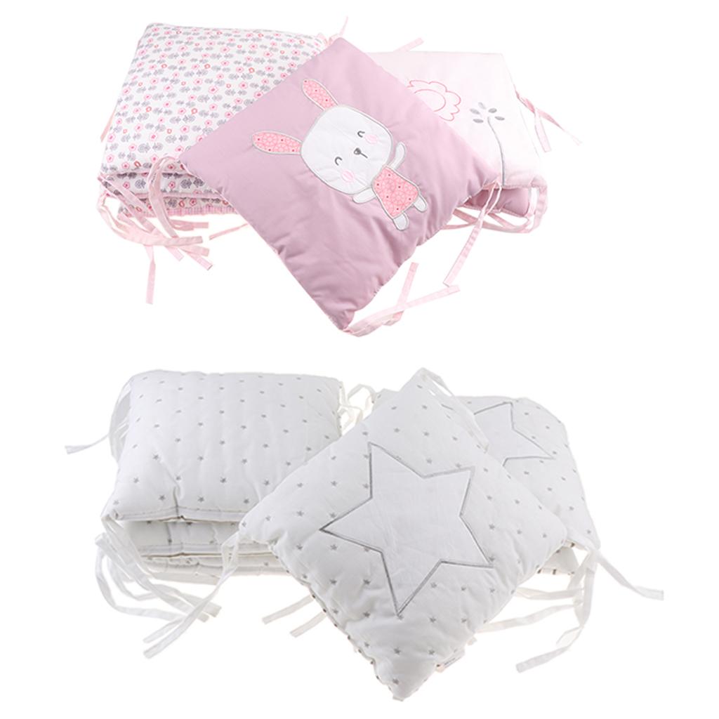 6 Piece Multi-functional Crib Cushion Cotton Infant Bed Cot Protector Star