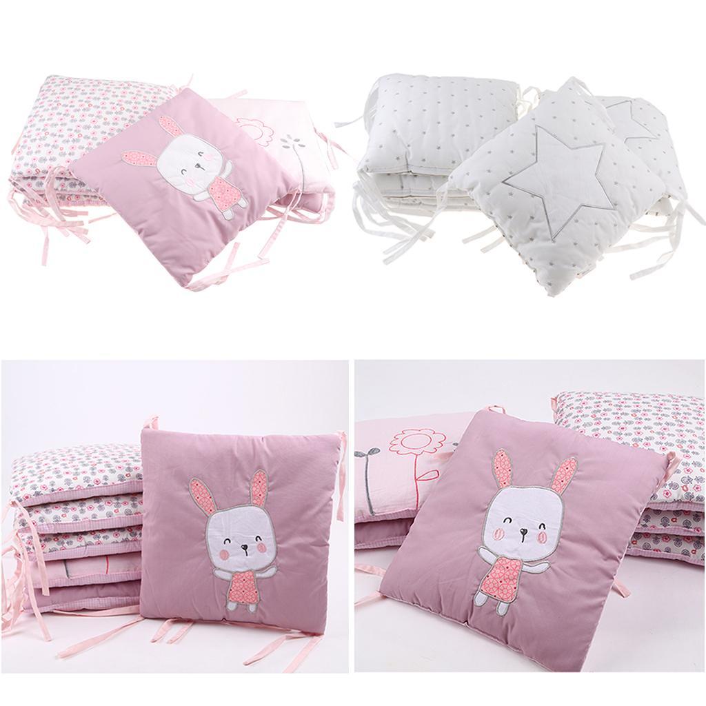 6 Piece Multi-functional Crib Cushion Cotton Infant Bed Cot Protector Star