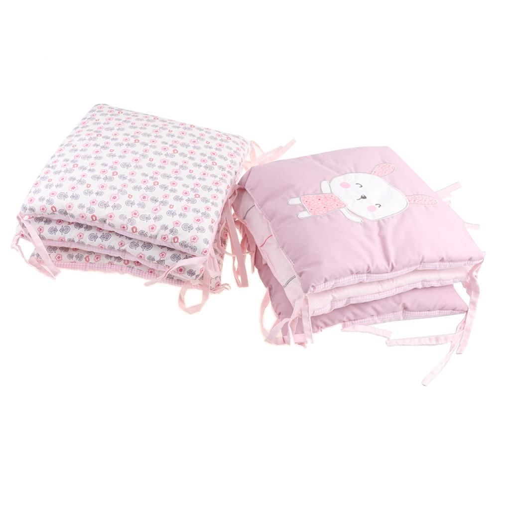 6 Piece Multi-functional Crib Cushion Cotton Infant Bed Cot Protector Rabbit