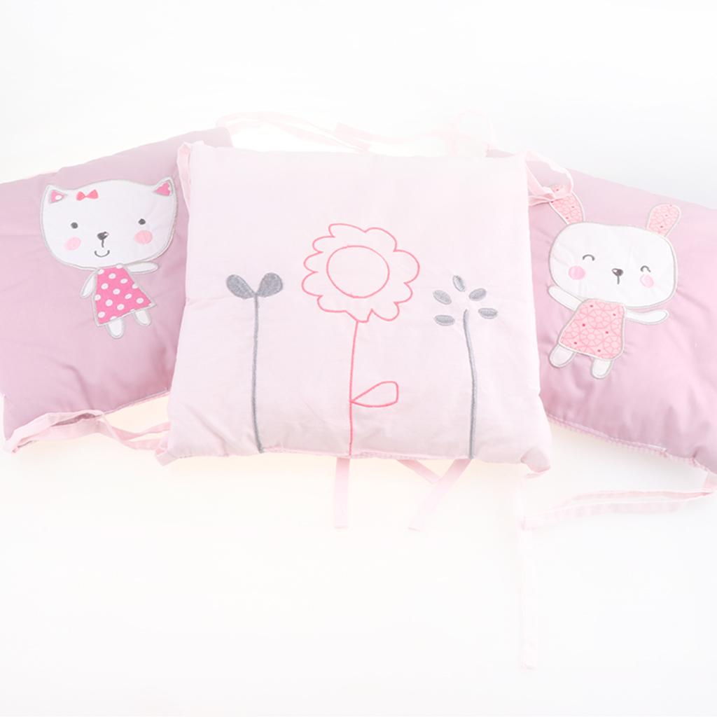 6 Piece Multi-functional Crib Cushion Cotton Infant Bed Cot Protector Rabbit