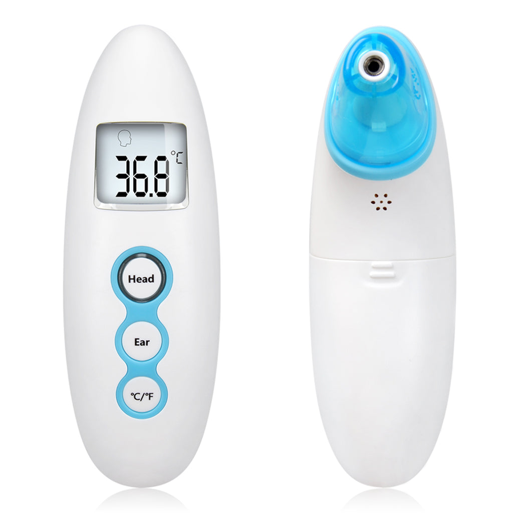 Baby Body Front Infrared Ear Digital Electronic Thermometer White+Blue