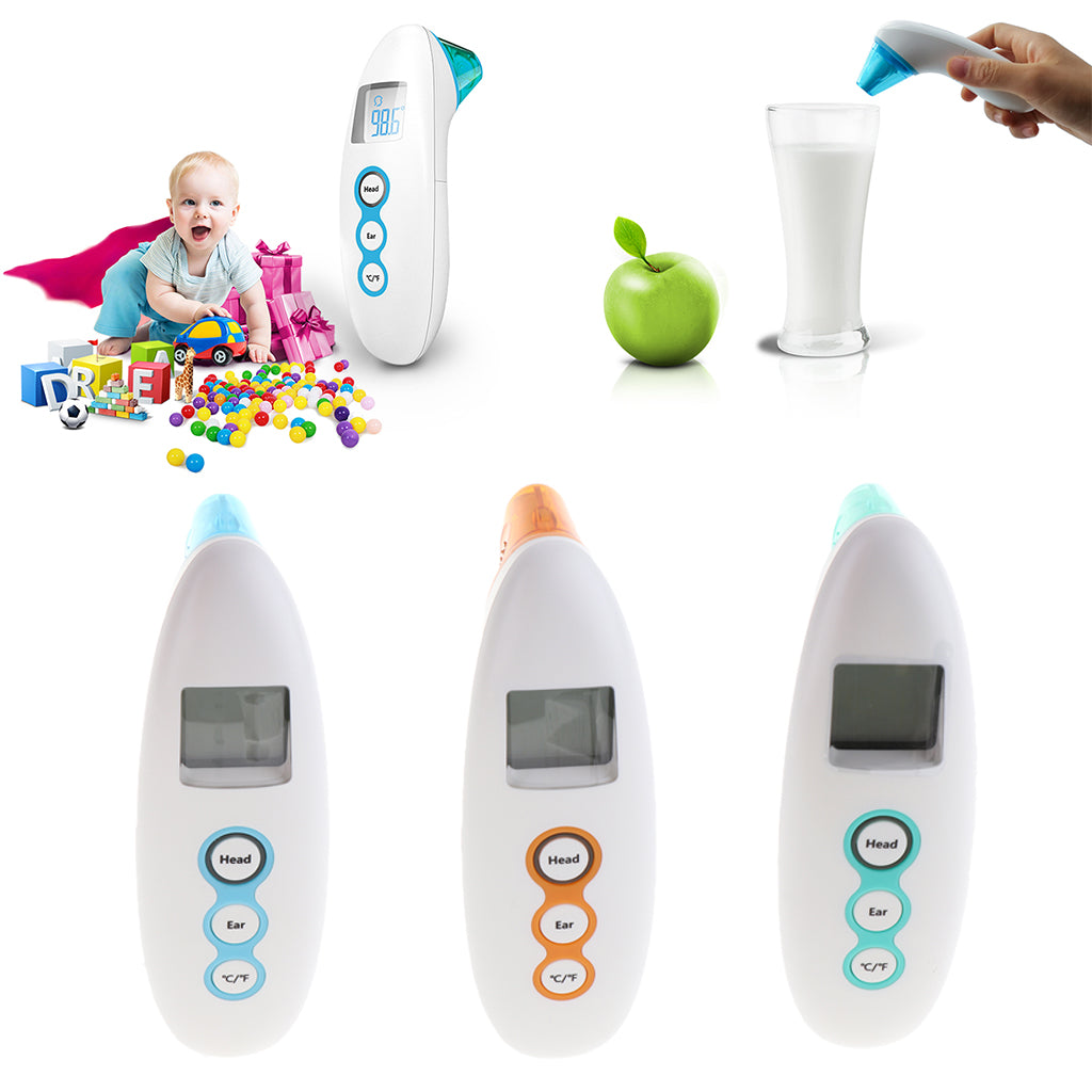 Baby Body Front Infrared Ear Digital Electronic Thermometer White+Blue