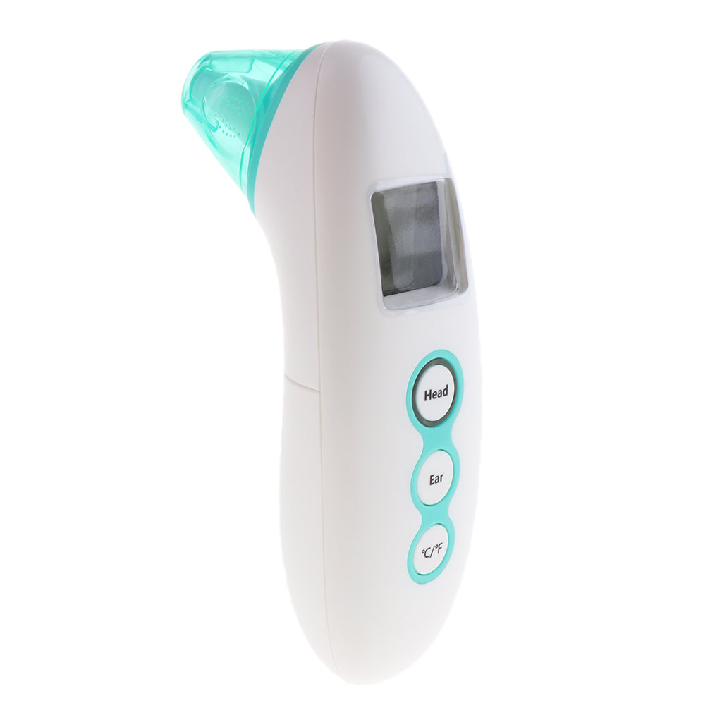 Baby Body Front Infrared Ear Digital Electronic Thermometer White+Green