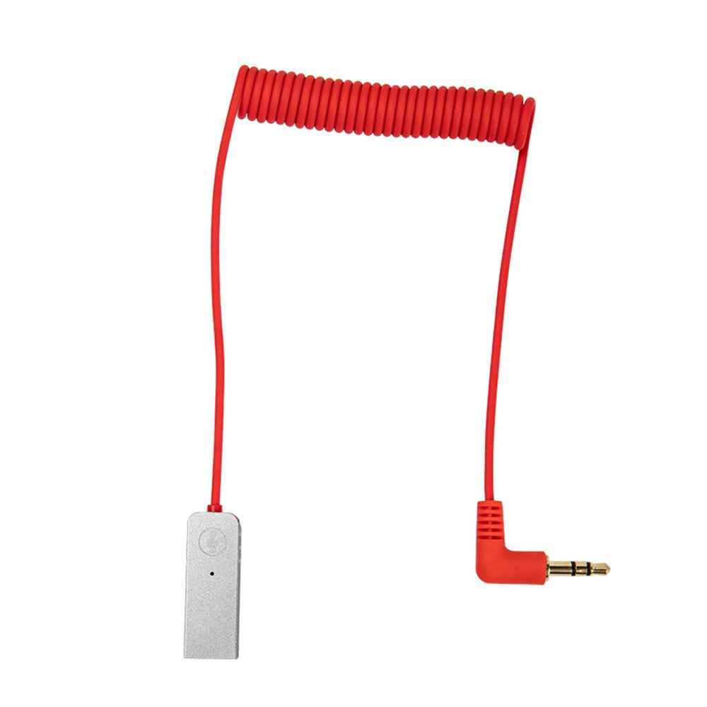 Wireless Bluetooth-compatible 5.0 Adapter Car Aux Audio Receiver with 3.5mm Jack - Red