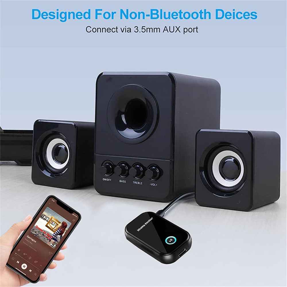 BT15 AUX Car Bluetooth-compatible 5.0 Audio Receiver Noise Reduction Bluetooth-compatible Call Adapter